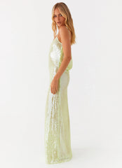 Robe longue à sequins Higher Level - Menthe