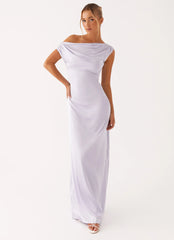 Robe longue en satin Heart Of Glass - Lilas