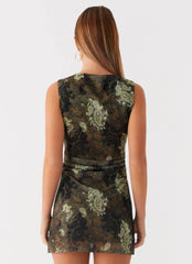 Mini-robe Zella - Imprimé floral cybernétique