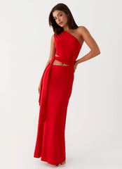 Robe longue Love Me Tie - Rouge
