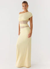 Robe longue Like Honey - Jaune beurre