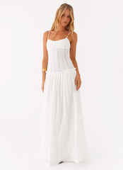Robe longue taille basse Jacinda - Ivoire