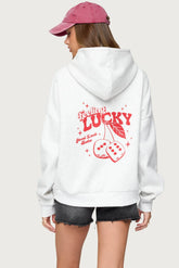 Sweat à capuche oversize "Feeling Lucky"