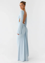 Robe longue à manches longues Midnight Song - Bleu brumeux