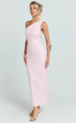 Robe Midi Karlie - Robe Ajustée Asymétrique Rose