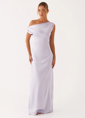 Robe longue en satin Heart Of Glass - Lilas
