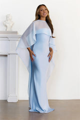 Robe longue transparente bleue Love Locked