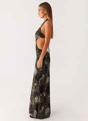 Robe longue Indra - Cyber floral