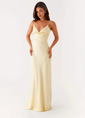 Robe longue Elona - Jaune pastel