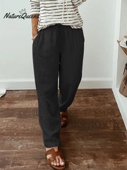 Women'sCotton And Linen Casual Pants