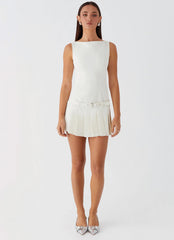 Mini-robe Ceinture "No More Excuses" - Ivoire
