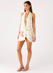 Robe courte décolletée Eleanora - Imprimé floral Siena