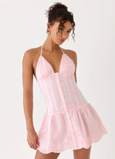 Mini-robe dos nu non-stop - Rose