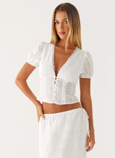 Chemise boutonnée Douce Berceuse - Blanc