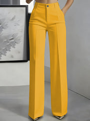 Women's High-waisted Elastic Straight-leg Suit Pants