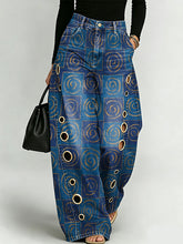 Wonderful Circular Decorative Pattern Women's Cotton Denim Pants