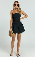 Mini-robe Donatella - Robe bustier à taille basse noire