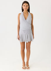 Robe courte Mura - Bleu brumeux