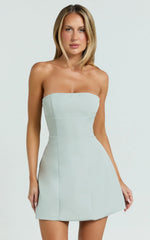 Robe Catharine - Robe bustier trapèze coloris sauge