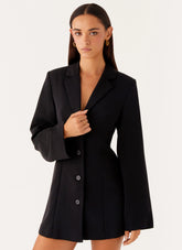 Robe courte blazer ajustée Albi - Noir
