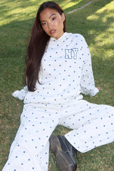 Sweat à capuche à pois NY Babe
