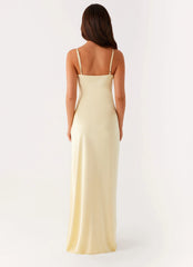 Robe longue Elona - Jaune pastel