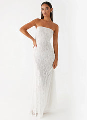 Robe longue en dentelle Lolita - Ivoire