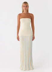 Robe longue en tricot Otillie - Jaune