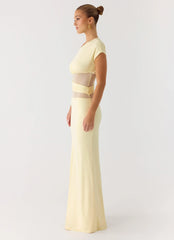 Robe longue Like Honey - Jaune beurre
