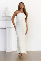 Robe longue dos croisé Dream Girl Energy crème