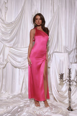 Robe longue en satin rose à une épaule Romance Redefined