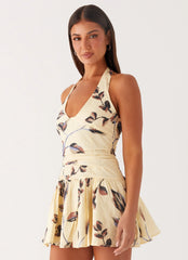 Robe courte à col montant Mirelle – Délice de crème au beurre