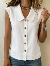 Women's lapel Sleeveless Cardigan Top