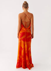 Robe longue d'après-midi – Orange Sérénité