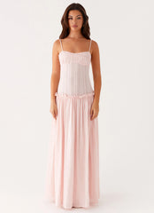Robe longue Jacinda à taille basse - Rose