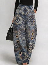 Women's Vintage Ethnic-style Patterns Print Print Casual Fashion Cutout Jeans