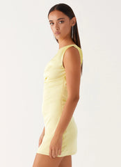 Robe Courte en Satin Heart Of Glass - Jaune