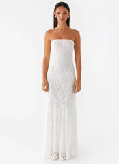 Robe longue en dentelle Lolita - Ivoire