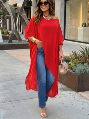 Elegant, Flowy, Loose-fitting Chiffon Top