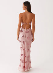 Robe longue à sequins Sweet Escape - Rose poudré