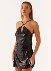 Mini-robe dos nu Radiant Energy - Noire