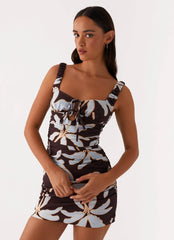 Mini-robe drapée Sweet Melody - Marron Opulent