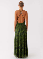 Robe longue Dahliana - Imprimé floral tropical