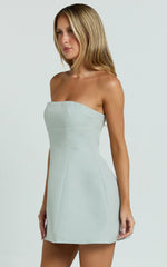 Robe Catharine - Robe bustier trapèze coloris sauge