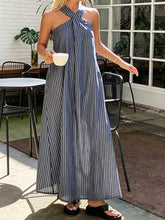 Women's Striped Art Stylish sleeveless Cotton Linen Dress