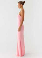 Robe longue Jolin dos nu - Rose bébé