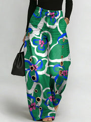 Women's Vintage Flower Print Casual Fashion Cutout Jeans
