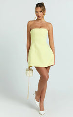 Mini-robe Catharine - Robe bustier trapèze coloris Citron