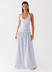 Robe longue Cristina - Bleu bleuet