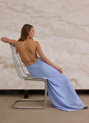 Robe longue Le Soleil Halter - Pervenche